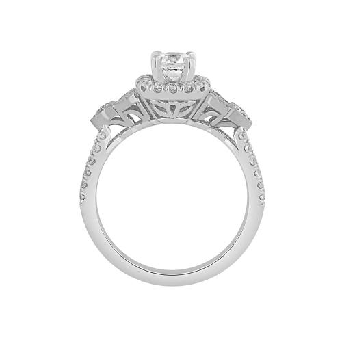 Diani® Semi-mount Cushion Halo Engagement Ring - 0.50 Ct. T.w. in 14K White Gold