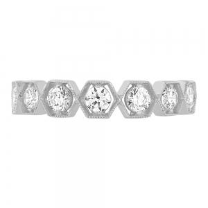 Diani® 7-stone Hexagon Bezel Band - 0.50 Ct. T.w. in 14K White Gold