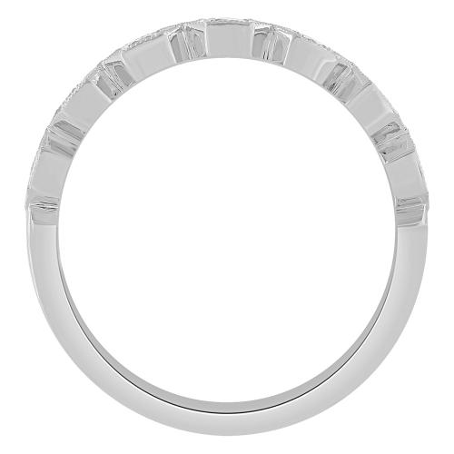 Diani® 7-stone Hexagon Bezel Band - 0.50 Ct. T.w. in 14K White Gold