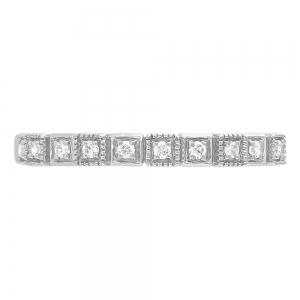 Diani®  11-stone Milgrain Bezel Stackable Band - 0.10 Ct. T.w. in 14K White Gold