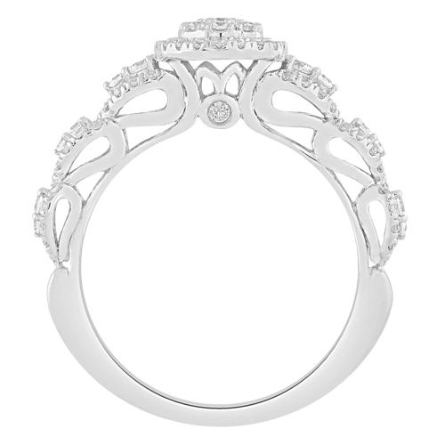 Everlasting Love® Pear-shaped Cluster Diamond Bridal Ring Set - 1.25 Ct. T.w. in 14K White Gold