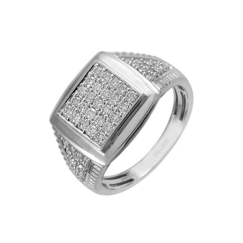 Ultimate Value® Clustered Square Top Men's Diamond Statement Ring - 1 Ct. T.w. in 10K White Gold