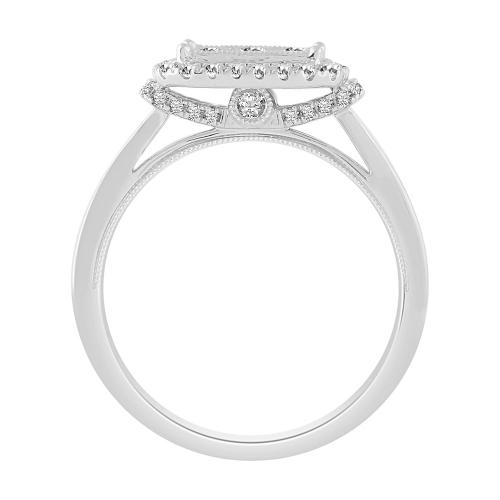Diani® Princess-cut Cushion Halo Engagement Ring - 1 Ct. T.w. in 14K White Gold