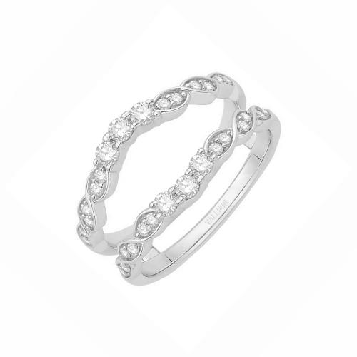 1/2 Ct. T.w. Diamond Wedding Ring Enhancer In 14Kt White Gold