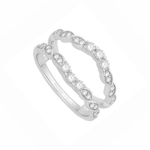 1/2 Ct. T.w. Diamond Wedding Ring Enhancer In 14Kt White Gold