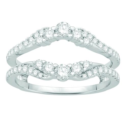 3/4 Ct. T.w. Diamond Wedding Ring Enhancer In 14Kt White Gold
