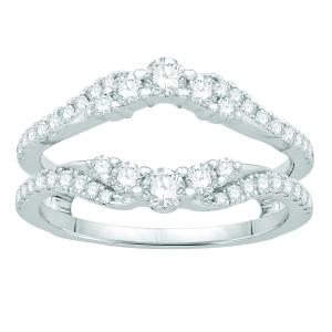 3/4 Ct. T.w. Diamond Wedding Ring Enhancer In 14Kt White Gold