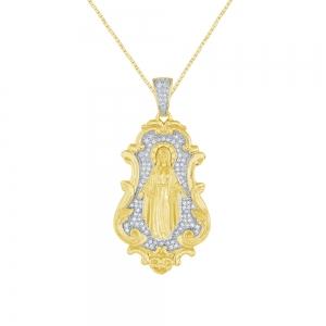 Virgin Mary Diamond Pendant in 14K Gold (0.50 CT. T.W.)