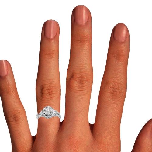 Everlasting Love® Floral Cluster with Swirl Accents Diamond Ring - 0.75 Ct. T.w. in 14K White Gold