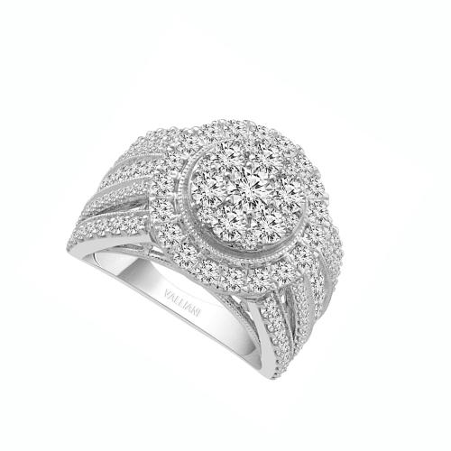 Everlasting Love® Round Composite Double Halo Diamond Engagement Ring - 3 Ct. T.w. in 14K White Gold