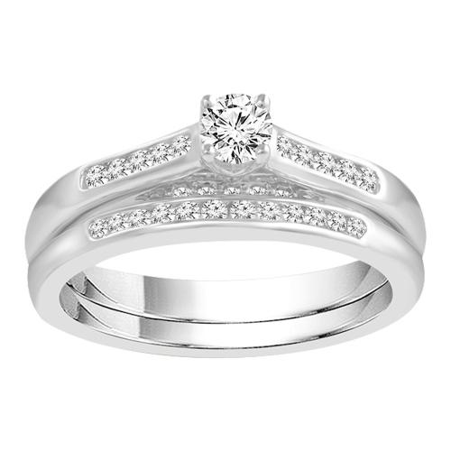 Diani® Solitaire Bridal Ring Set - 1 Ct. T.w. in 14K White Gold