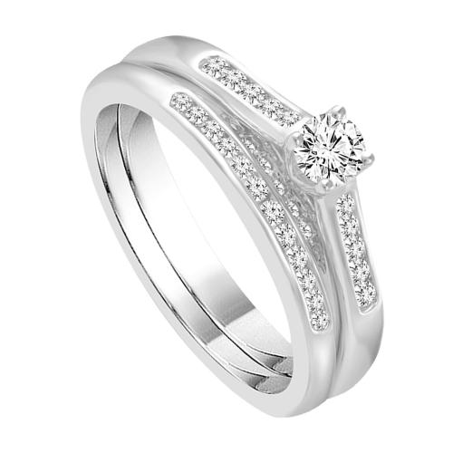 Diani® Solitaire Bridal Ring Set - 2 Ct. T.w. in 14K White Gold