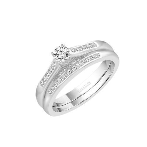 Diani® Solitaire Bridal Ring Set - 3 Ct. T.w. in 14K White Gold