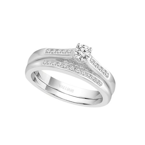Diani® Solitaire Bridal Ring Set - 3 Ct. T.w. in 14K White Gold
