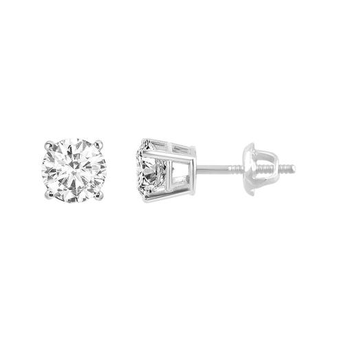 Ultimate Value® Round Solitaire Diamond Screw Studs - 0.33 Ct. T.w. in 14K White Gold