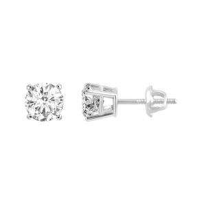 Ultimate Value® Round Solitaire Diamond Screw Studs - 0.33 Ct. T.w. in 14K White Gold
