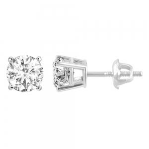 Ultimate Value® Round Solitaire Diamond Screw Studs - 0.75 Ct. T.w. in 14K White Gold