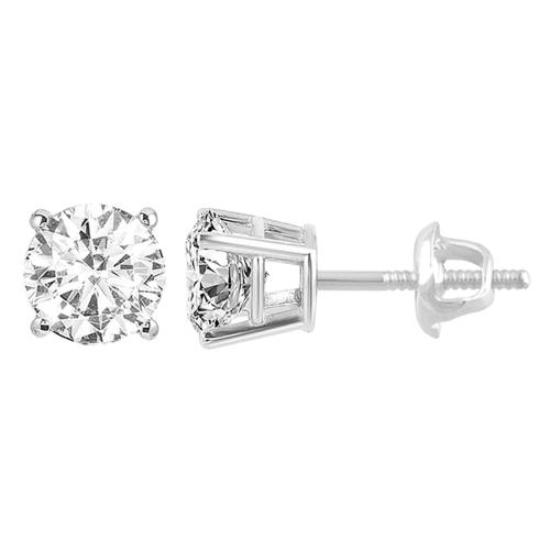 Ultimate Value® Round Solitaire Diamond Screw Studs - 1 Ct. T.w. in 14K White Gold