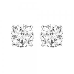 Ultimate Value® Round Solitaire Diamond Screw Studs - 0.15 Ct. T.w. in 14K White Gold