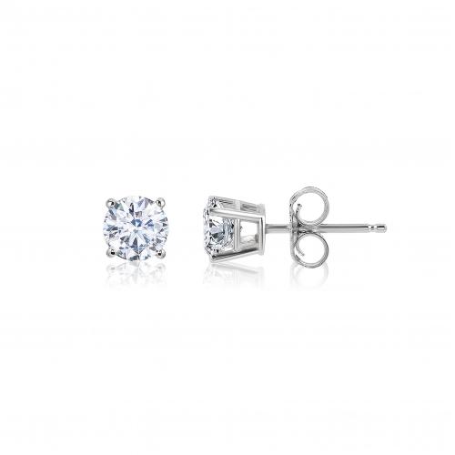 Ultimate Value® Round Solitaire Diamond Screw Studs - 0.20 Ct. T.w. in 14K White Gold