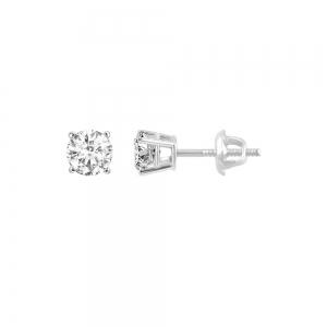 Ultimate Value® Round Solitaire Diamond Screw Studs - 0.25 Ct. T.w. in 14K White Gold