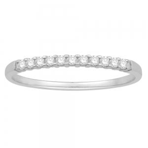 Ovani® Diamonds 11-stone RBC Prong-set Wedding Band - 0.10 Ct. T.w. in 18K White Gold