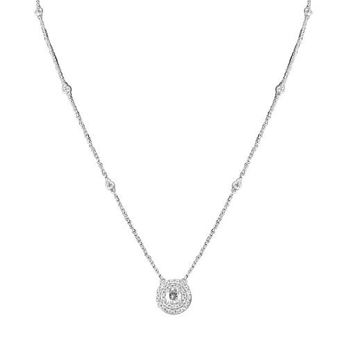 Novello Lab-grown Diamonds Halo Necklace 5.90 Ct. T.w. in 14K White Gold