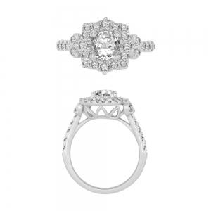 Novello Lab-grown Diamonds Sidestone Ring 1.50 Ct. T.w. in 14K White Gold