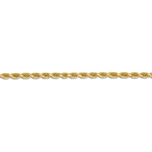 22 inch 2 mm Diamond Cut Rope Chain Necklace In 14Kt Yellow Gold