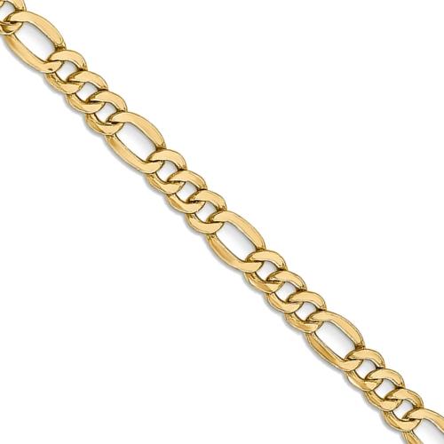 24 inch 10 mm Solid Figaro Chain Necklace In 14Kt Yellow Gold