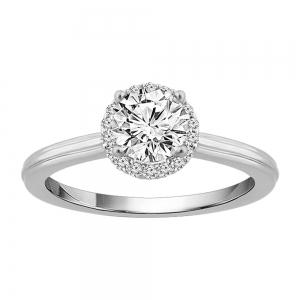 Ovani® Halo Diamond Bridal Ring 0.56 Ct. T.w. in 18K White Gold