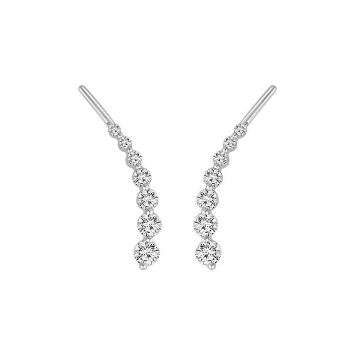 1 Ct. T.w. Diamond 7-stone Drop Earrings In 14Kt White Gold