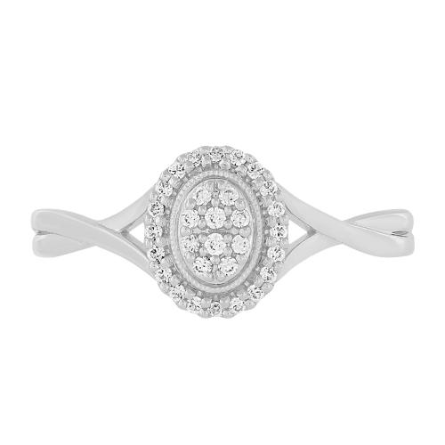 Novello Lab-grown Diamonds Oval Promise Ring 0.13 Ct. T.w. in 14K White Gold
