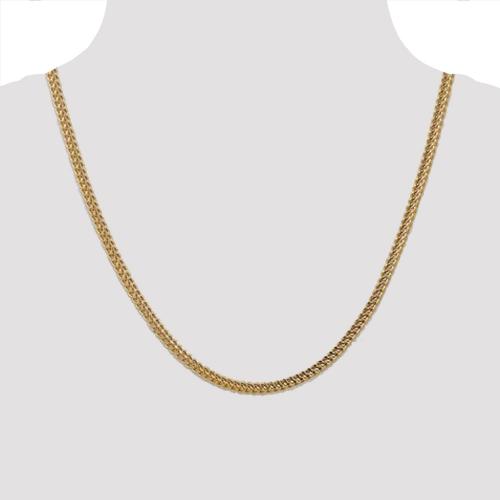 22 inch 4 mm Franco Chain Necklace In 14Kt Yellow Gold