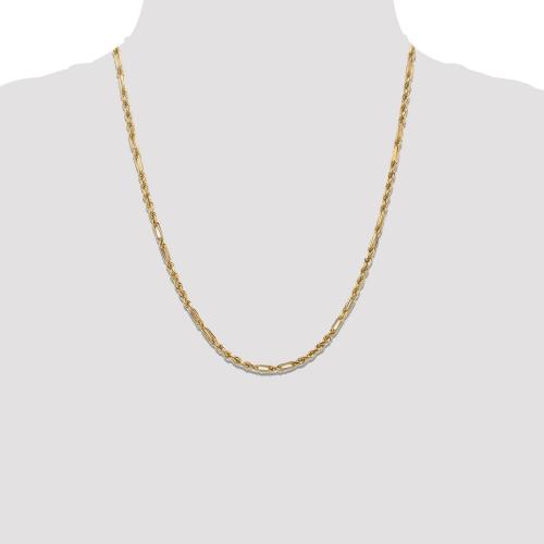 22IN HLW MILANO ROPE CHAIN 3.5MM IN 14KT YELLOW-GOLD