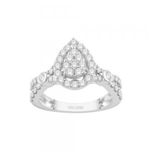 Ultimate Value® Pear Composite Cluster Halo Split Shank Diamond Ring - 1 Ct. T.w. in 10K White Gold