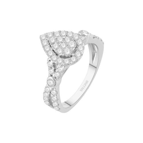 Ultimate Value® Pear Composite Cluster Halo Split Shank Diamond Ring - 1 Ct. T.w. in 10K White Gold