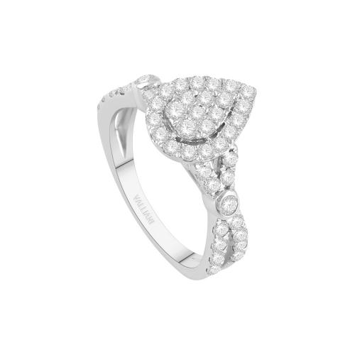Ultimate Value® Pear Composite Cluster Halo Split Shank Diamond Ring - 1 Ct. T.w. in 10K White Gold