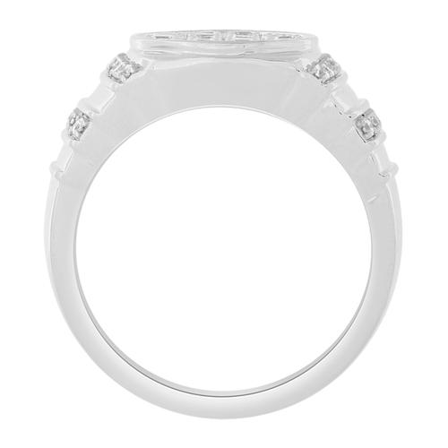1 Ct. T.w. Diamond Oval-shaped Hip Hop Rapper Men Fashion Ring In 14Kt White Gold