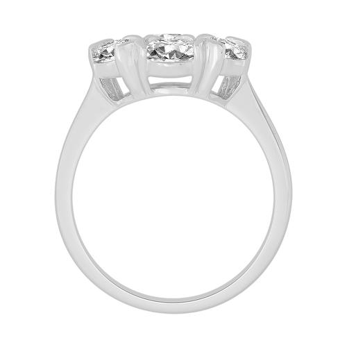 Novello Lab-grown Diamonds 9-stone Floral Cluster Ring 2.80 Ct. T.w. in 14K White Gold