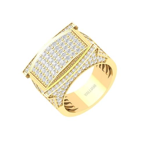 3 Ct. T.w. Diamond Dome Cluster Hip Hop Rapper Men Fashion Ring In 10Kt Yellow Gold