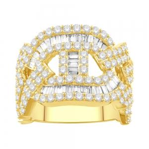 Diamond Baguette Link Men's Ring in 14KT Gold (4.54 CT. T.W.)