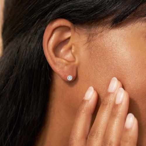 Novello Lab-grown Diamonds Halo Studs 1.25 Ct. T.w. in 14K White Gold