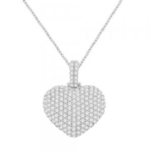 1.10 Ct. T.w. Diamond Heart Pendant In 10Kt White Gold