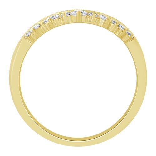 Diani® 11-stone Curved Chevron Ring Enhancer - 0.25 Ct. T.w. in 14K Yellow Gold
