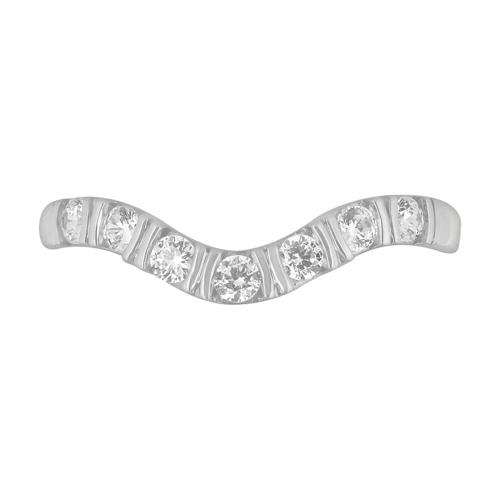 Diani® 7-stone Curved Chevron Wedding Ring Enhancer - 0.33 Ct. T.w. in 14K White Gold