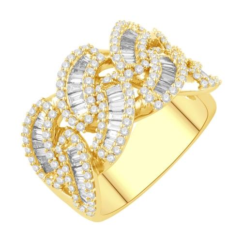 2.50CT. T.W. DIAMOND CUBAN-CUSTOM BAGUETTE RING IN 14K GOLD