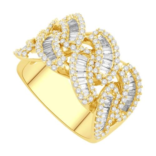 2.50CT. T.W. DIAMOND CUBAN-CUSTOM BAGUETTE RING IN 14K GOLD