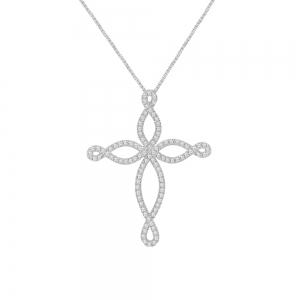 0.50 CT. T.W. DIAMOND INFINITY CROSS PENDANT IN 10K GOLD
