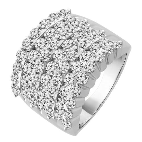 Diani® 7-row Wide Fashion Band - 3 Ct. T.w. in 14K White Gold